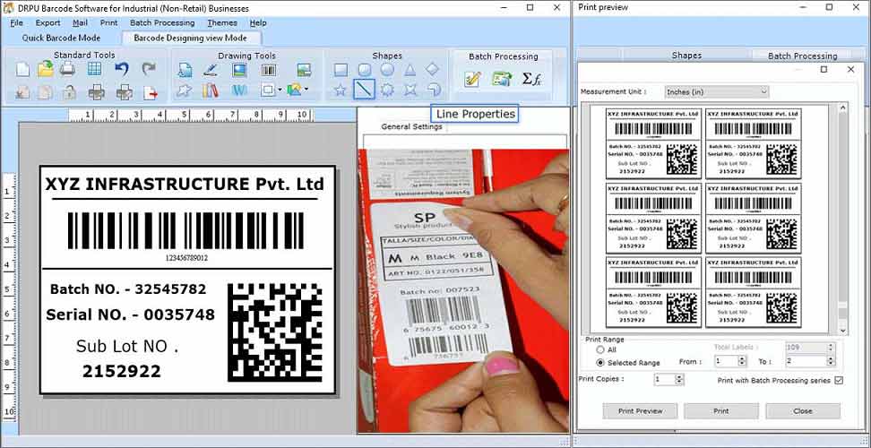 Screenshot of Manufacturing Industry Label Maker Tool