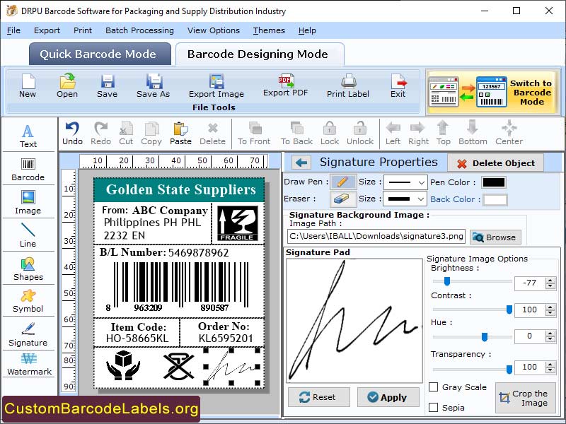 Packaging Barcode Labels 7.3.0.1
