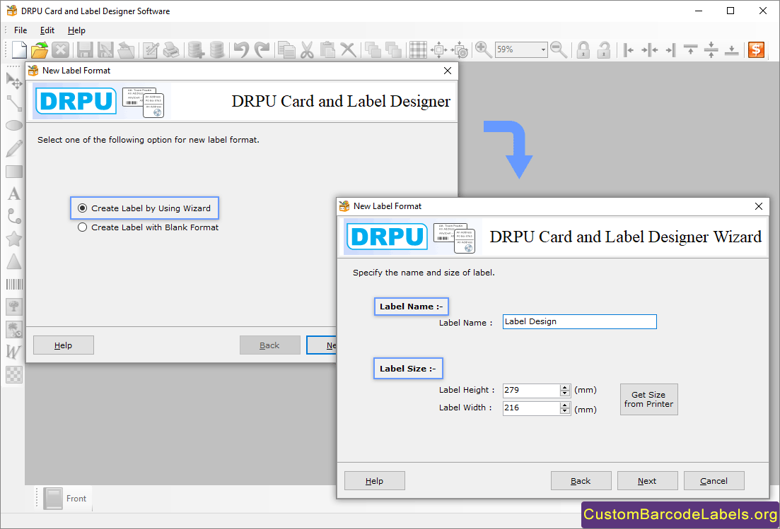 Create Label by Using Wizard