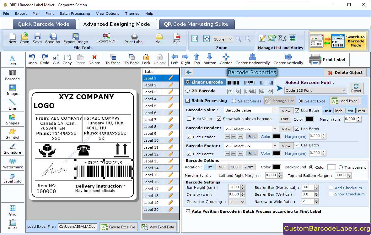 Barcode Properties