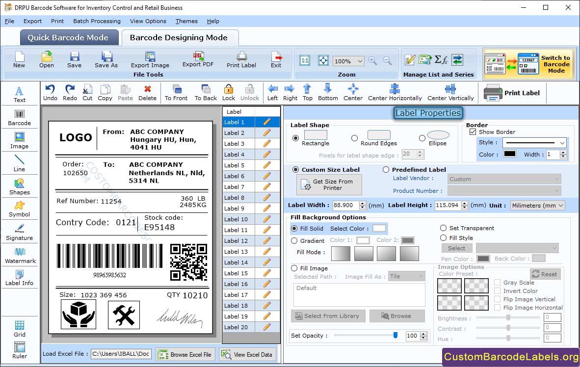 Label Properties Label Properties
