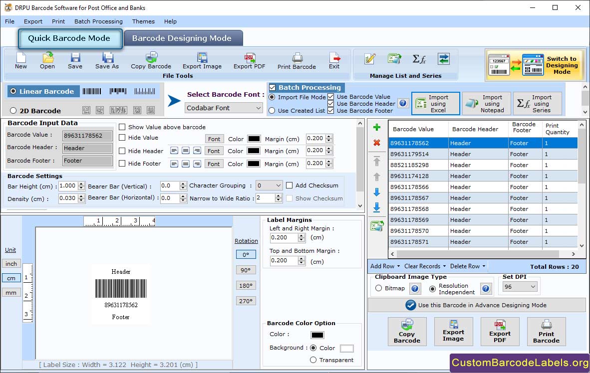 Quick Barcode Mode Quick Barcode Mode