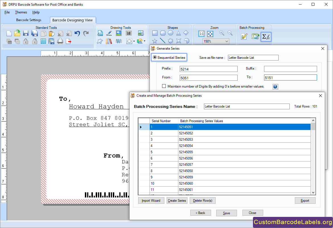 post office create a label