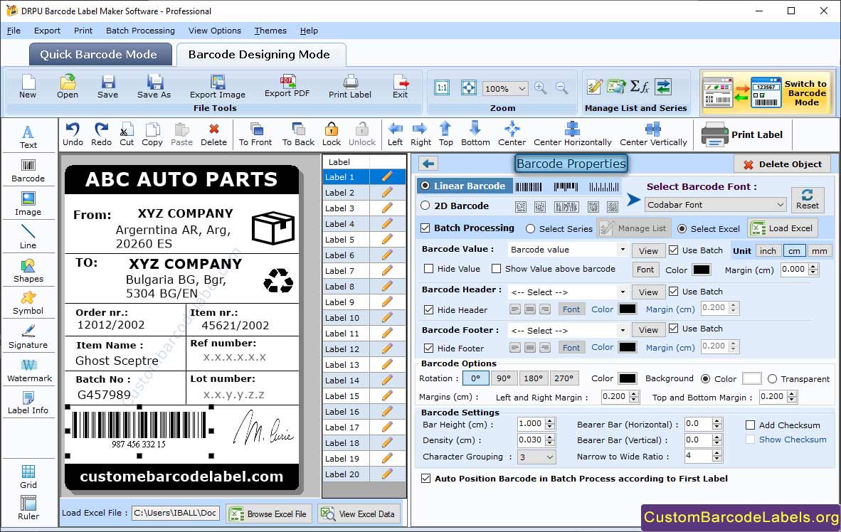 Barcode Properties