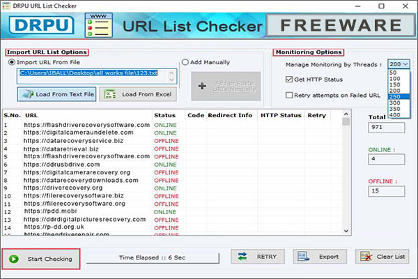 URL List Checker Software