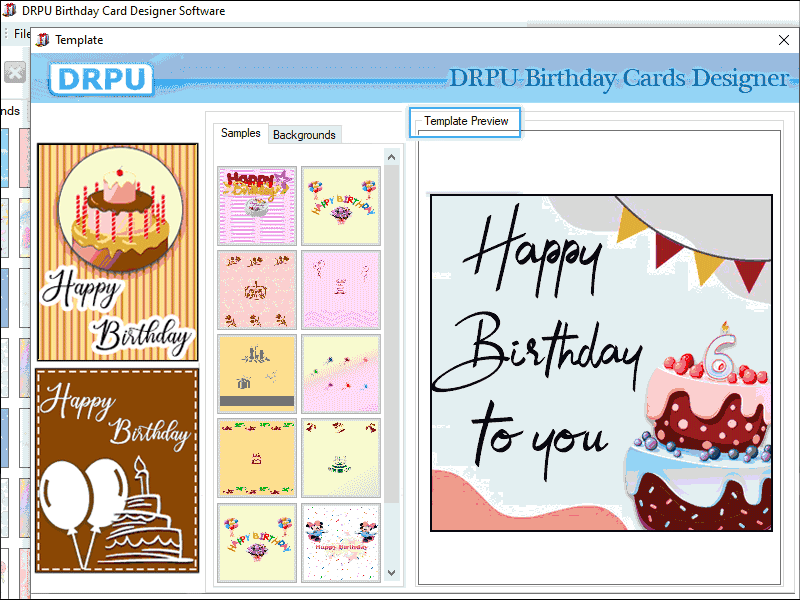 Screenshot of Bulk Birthday Cards Printing Application
