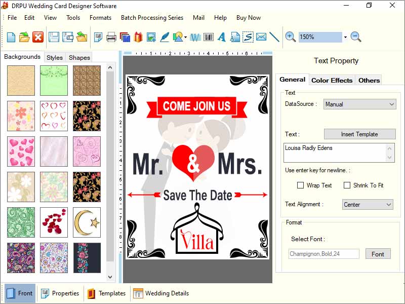 Screenshot of Wedding Invitation Card Printing Tool 8.3.0.1