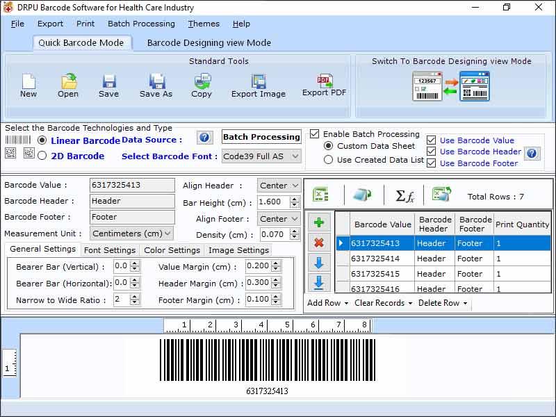 Windows 10 Healthcare Barcode Designing Program full