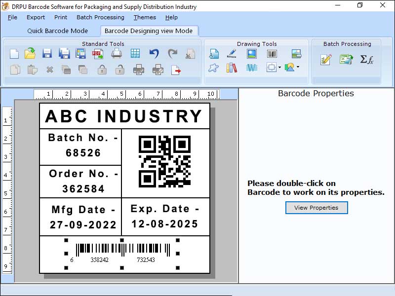 Screenshot of Label Maker Tool for Packaging Industry