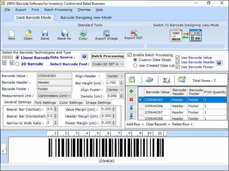 Screenshot of Label Printing Tool For Retailer