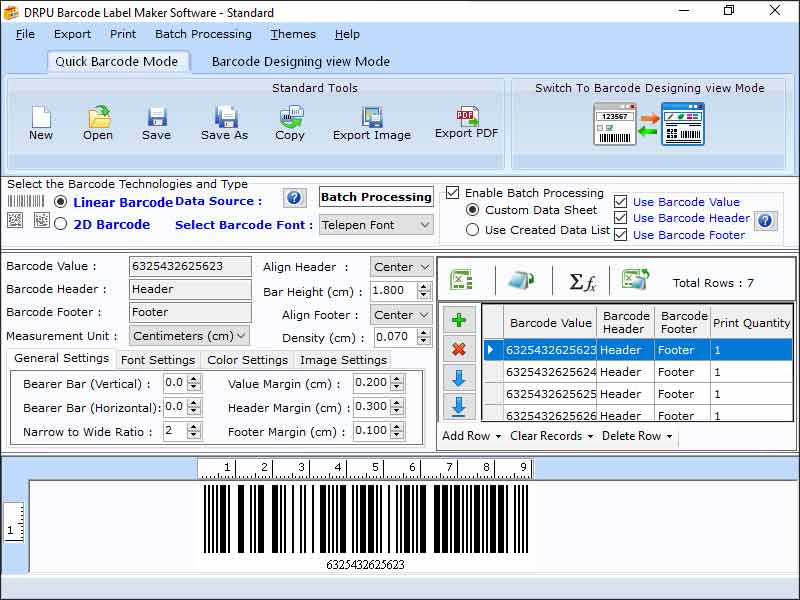 Screenshot of Standard Barcode Designing Software 9.2.3.1