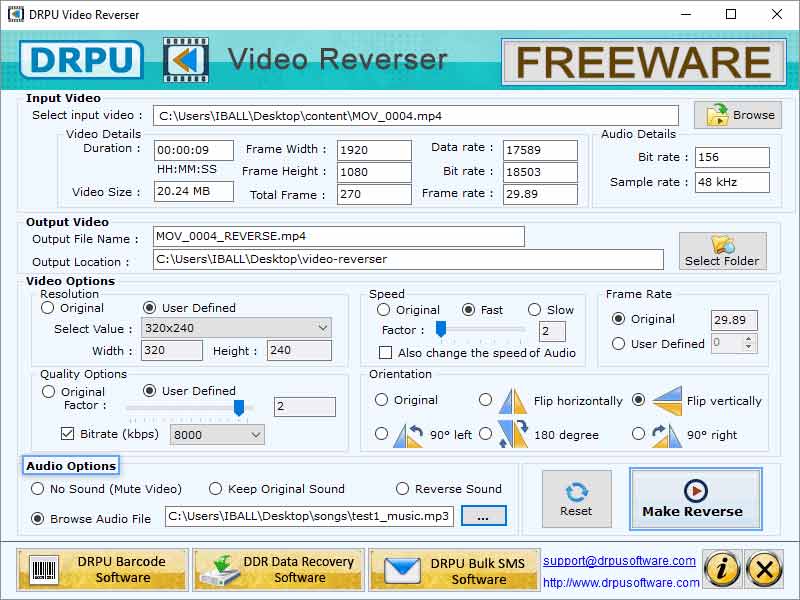 Video Reverser Free Software