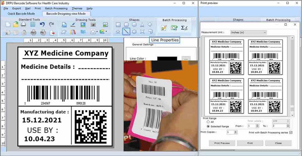 Screenshot of Medical Devices Labeling Software