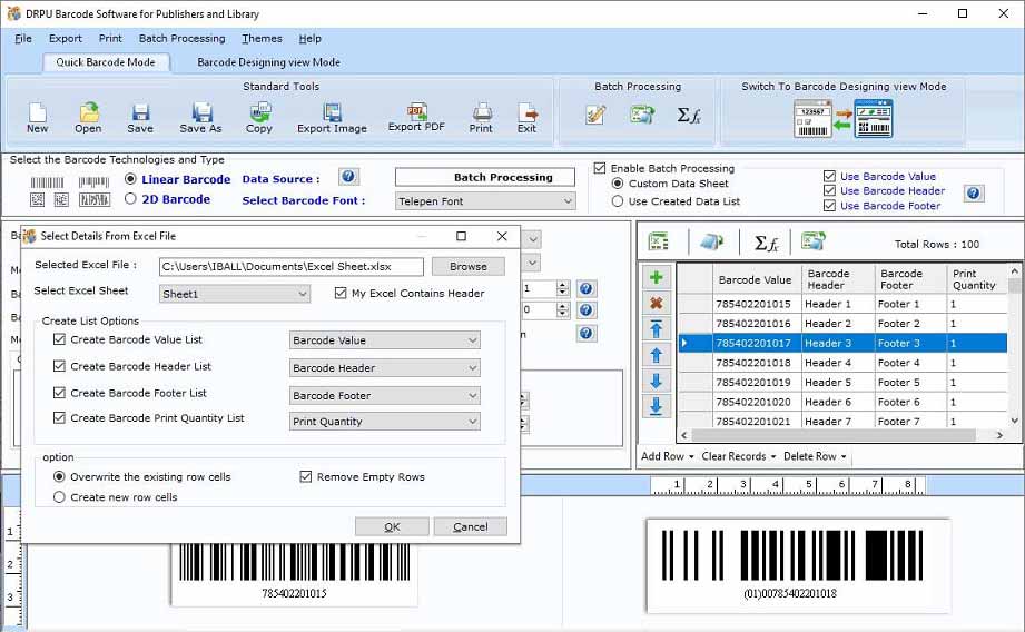 Screenshot of Barcode Labeling Tool for Library Books 9.2.3.3