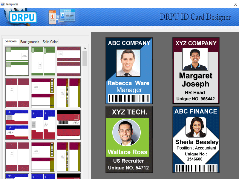 Screenshot of Windows Bulk ID Cards Printing Software 8.5.3.3