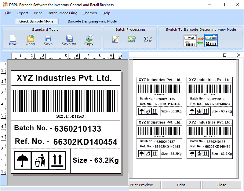 Screenshot of Warehouse Logistics Labeling Software