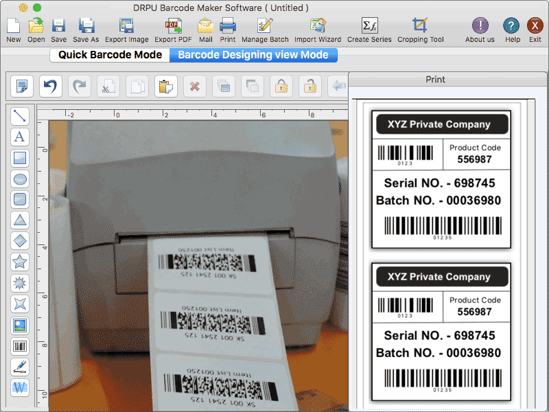 Mac OS X Barcode Generator Application