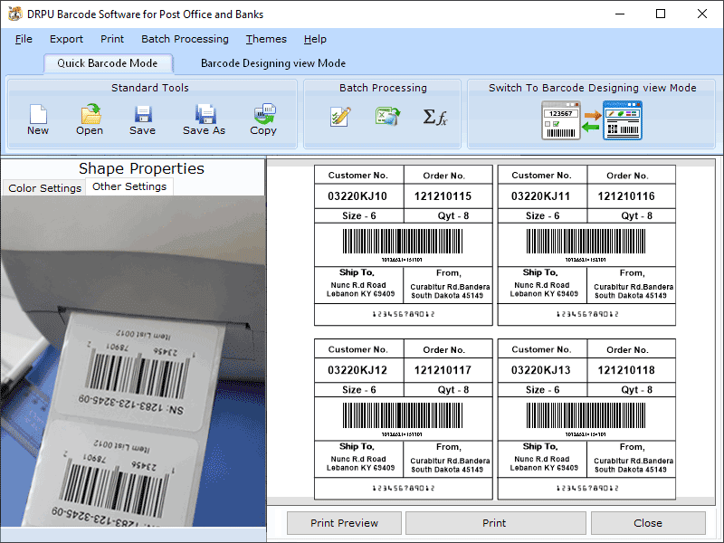 Screenshot of Shipment Logistics Labeling Software 9.2.3.2