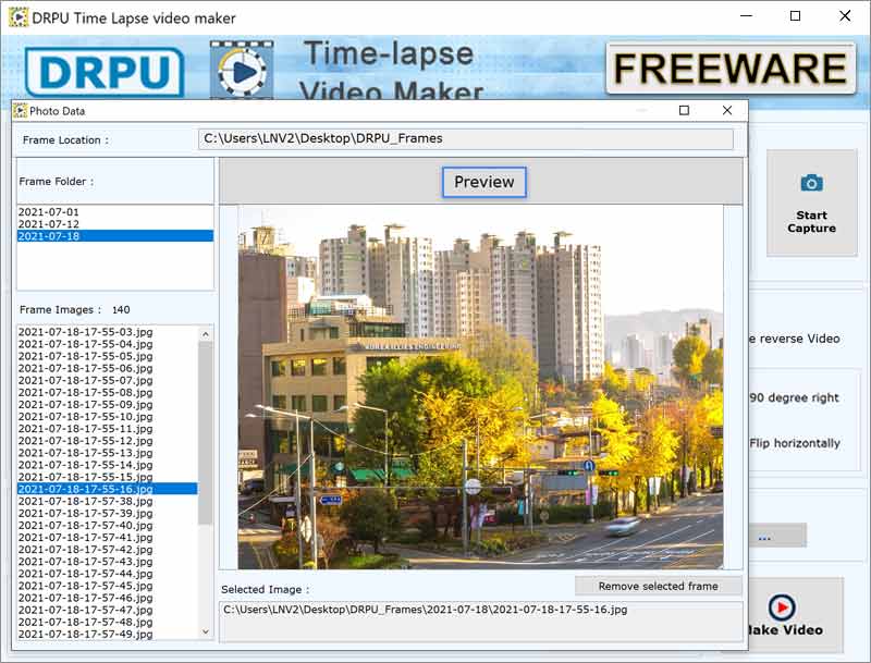 Screenshot of Time Lapse Video Maker For Windows OS