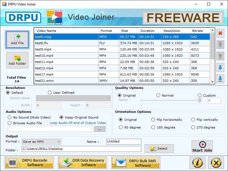 Screenshot of Video Joiner Software For Windows OS