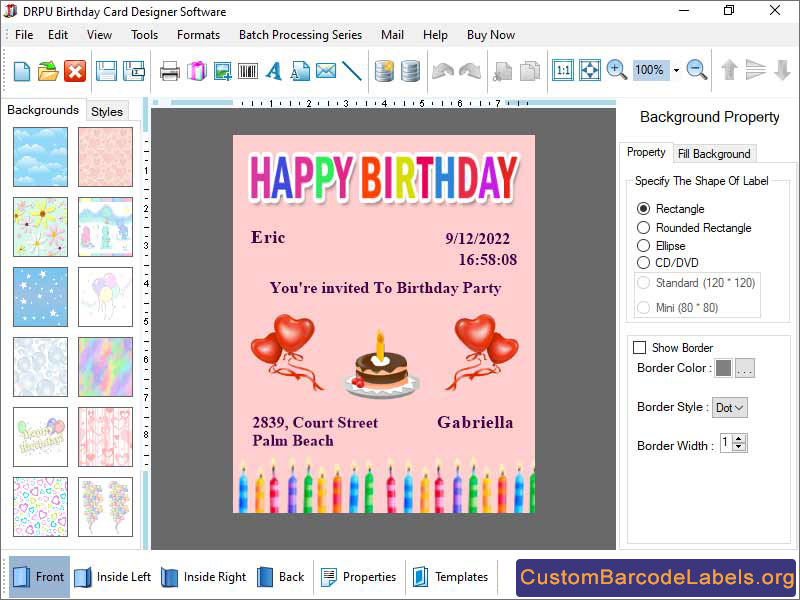 Windows 7 Custom Birthday Cards Creator 7.7 full