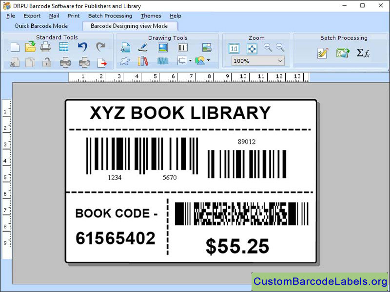 Screenshot of Barcode Labels Tool for Publishers